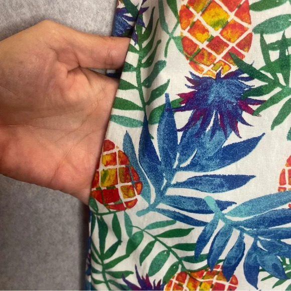 Tabitha Webb Pineapple Hawaiian Stretch Cotton Blend Sleeveless Dress - Picture 5 of 6